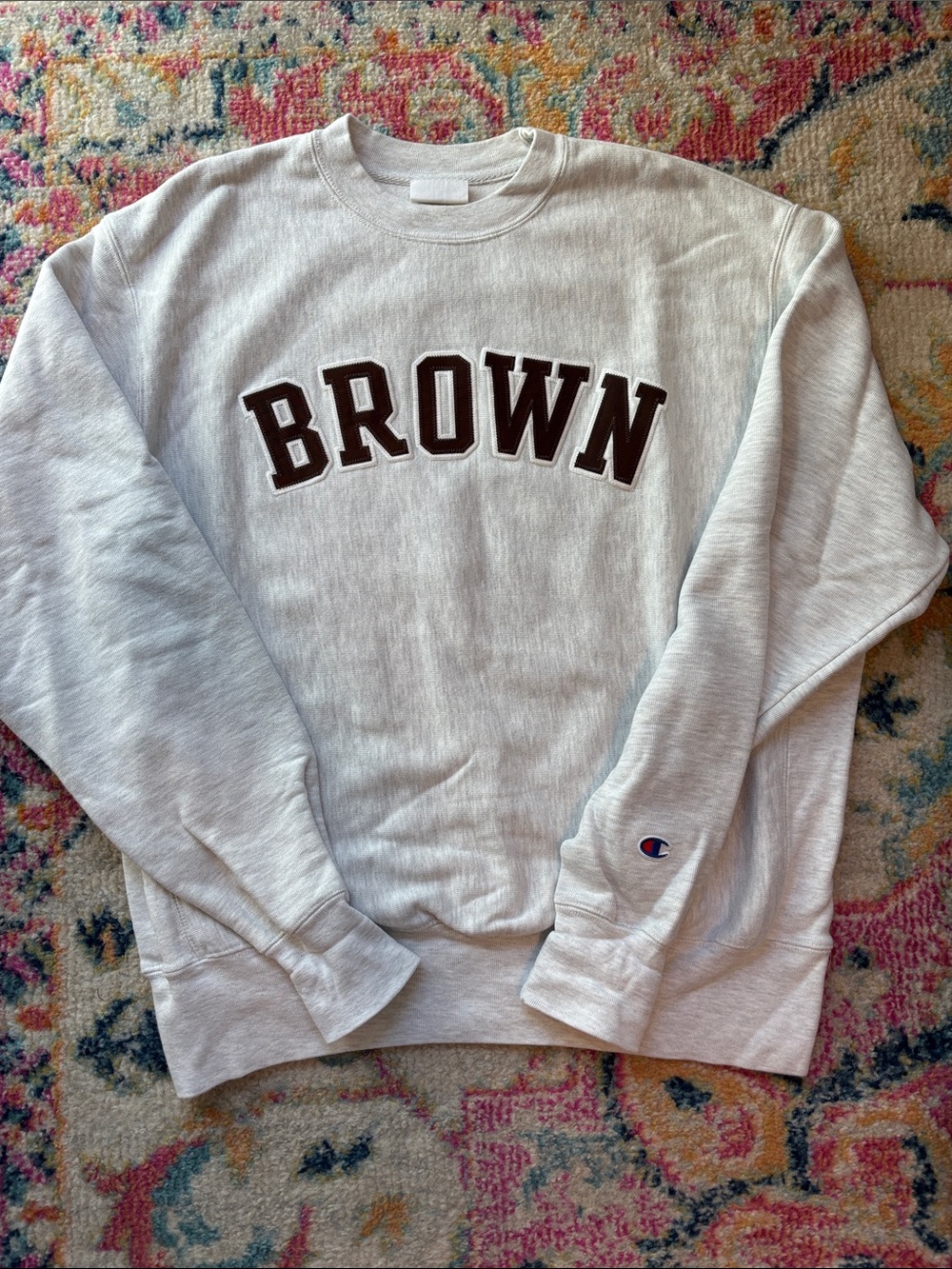 Brown University Champion Light Gray Crewneck Sweatshirt